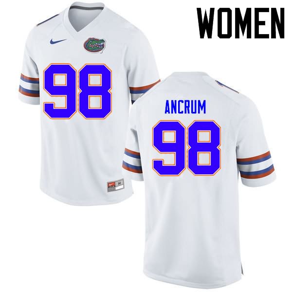NCAA Florida Gators Luke Ancrum Women's #98 Nike White Stitched Authentic College Football Jersey CMF8364BL